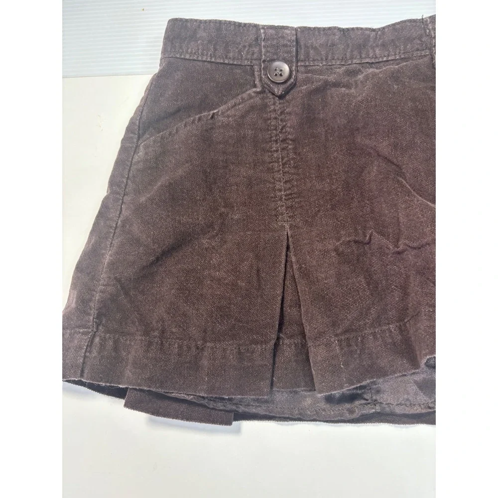 Gap Kids Girls Brown Corduroy Pleated Mini Skirt Size 8 Regular 2008 y2k